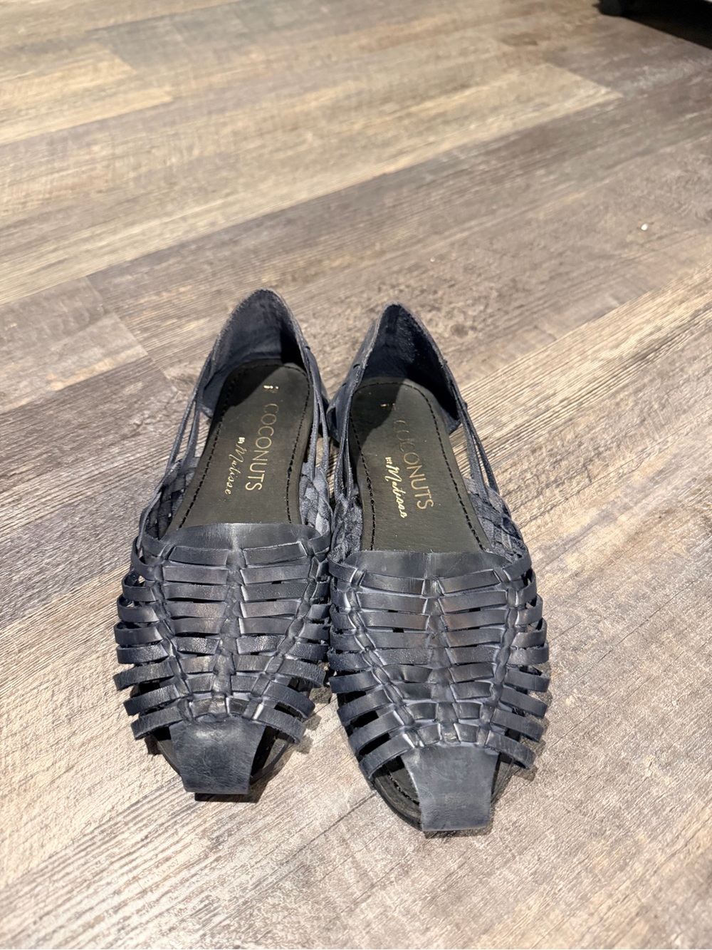 Coconuts by Matisse Black Woven Huarache Flats